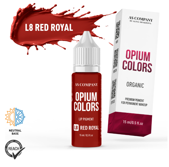 L8 Opium colors ORGANIC Red royal - Velikost: 15ml
